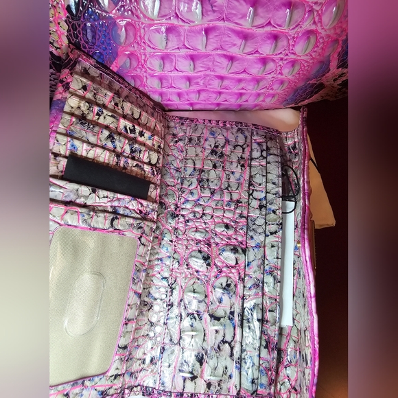 Brahmin Pink Cobra Bekka Shoulder Bag & Veronica Wallet Set NWT - Picture 6 of 16